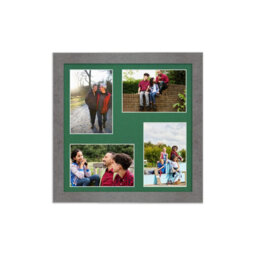 AK Frames 12X12 Marble Grey Modern Multi Photo Frame With Emerald Mount - Holds 4 Apertures (4X) 6X4 Photos