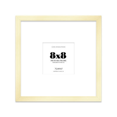 "8X8"" Gold Picture Frame - 8X8"" Square Frame With 5X5"" Mount For 8X8""/5X5"" Pictures Art Deco Style Room Decor, 1 Pack" - image 1