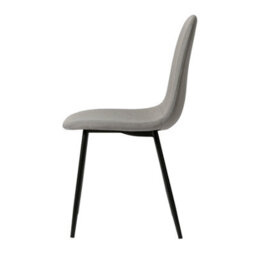 Asteria Dining Chairs Set Of 4 Upholstered Linen Fabric Light Grey Black Leg - thumbnail 6