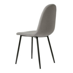 Asteria Dining Chairs Set Of 4 Upholstered Linen Fabric Light Grey Black Leg - thumbnail 7