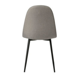 Asteria Dining Chairs Set Of 4 Upholstered Linen Fabric Light Grey Black Leg - thumbnail 8