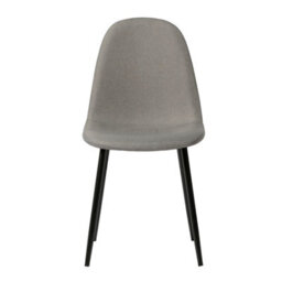 Asteria Dining Chairs Set Of 4 Upholstered Linen Fabric Light Grey Black Leg - thumbnail 4