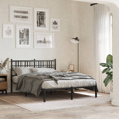 Berkfield Metal Bed Frame Without Mattress With Headboard Black 120X200Cm - image 1