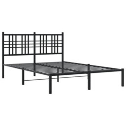 Berkfield Metal Bed Frame Without Mattress With Headboard Black 120X200Cm - thumbnail 3