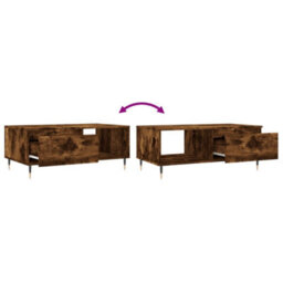 Berkfield Modern Coffee Table Smoked Oak 90X50X36.5 Cm Engineered Wood - thumbnail 9