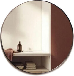 Mood Premium Round Bathroom Mirror Black Framed Wall Mounted, Recessed Circle Frame Modern & Stylish (60Cm X 60Cm)