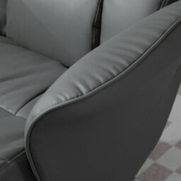 Homcom Pu Leather Armchair And Footrest Swivel Recliner W/ Ottoman Grey - thumbnail 8