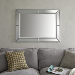 The Online Mirror Shop Wall Mirror Venetian Rectangle Shape With Silver Frame- H 110Cm X W 80Cm For Hanging In Living Room, Bedroom & Bathroom
