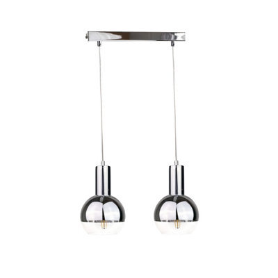Luminosa Lighting Luminosa Ice Bar Pendant Ceiling Light Silver, 50Cm, 2X E27