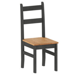 Mercers Furniture Corona Charcoal Budget Dining Set Table And 4 Chairs Solid Wood Pine Wooden Dark Grey Small Kitchen - thumbnail 5