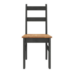 Mercers Furniture Corona Charcoal Budget Dining Set Table And 4 Chairs Solid Wood Pine Wooden Dark Grey Small Kitchen - thumbnail 6