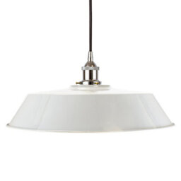 Pale Grey Large Chancery Painted Dome Pendant Light With Nickel Lamp Holder And Black Round Cable - Se Home - thumbnail 1