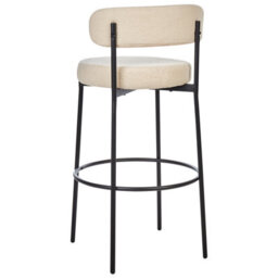Wyld And Coco Novamaison Boucle Bar Stool Set Of 2 In Beige With Matte Black Steel Legs - thumbnail 6