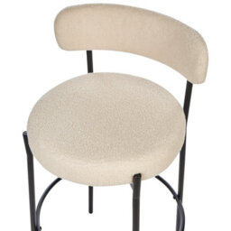Wyld And Coco Novamaison Boucle Bar Stool Set Of 2 In Beige With Matte Black Steel Legs - thumbnail 7