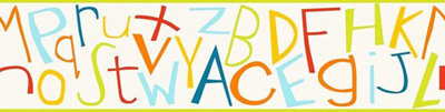As Creation Letter Puzzle 5 M X 0.13 M Multi-Coloured Kids Room Border 345813 Green Orange Yellow - image 1
