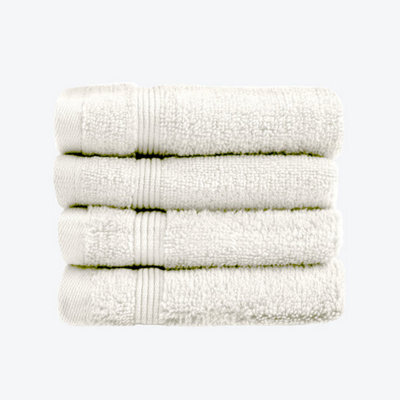 Allure Bath Fashions Luxury Zero Twist Egyptian Cotton 4 Pack Face Cloths - Cream - image 1