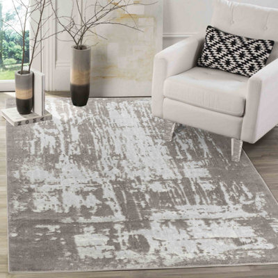 Smart Living Modern Soft Carved Area Rug, Living Room Carpet, Kitchen Floor, Bedroom Soft Rugs 80Cmx150Cm- Serenity (211 Stone) - image 1