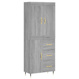 Berkfield Highboard Grey Sonoma 69.5X34X180 Cm Engineered Wood - thumbnail 2