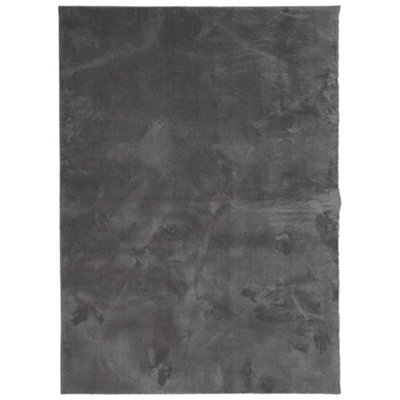 Berkfield Modern Rug Huarte Short Pile Soft And Washable Anthracite 140X200 Cm