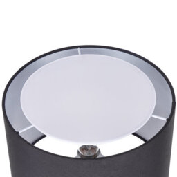 Beliani Black Iron Table Lamp 49Cm Polyester Drum Shade Modern Bedside Light - thumbnail 4