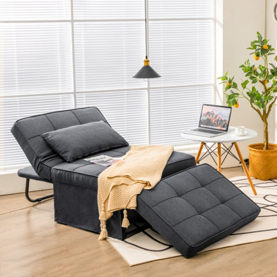 Costway 4-In-1 Convertible Sofa Bed Folding Ottoman Sleeper Space