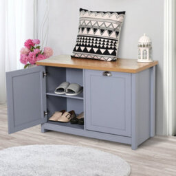 Wyld Haus White Shoe Storage Cabinet With Adjustable Shelves, 12-Pair Capacity, Natural/grey Finish, 83 X 30 X 90 Cm - thumbnail 9
