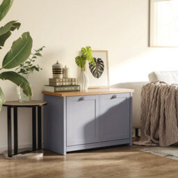 Wyld Haus White Shoe Storage Cabinet With Adjustable Shelves, 12-Pair Capacity, Natural/grey Finish, 83 X 30 X 90 Cm - thumbnail 3