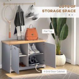 Wyld Haus White Shoe Storage Cabinet With Adjustable Shelves, 12-Pair Capacity, Natural/grey Finish, 83 X 30 X 90 Cm - thumbnail 5