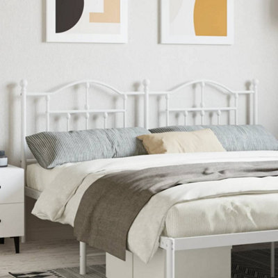Berkfield Metal Headboard White 180 Cm - image 1