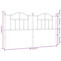 Berkfield Metal Headboard White 180 Cm - thumbnail 6