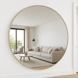 Jōbū Jobu Home - Rei, Oversized Extra Large Round Gold Metal Circle Mirror - 180Cm