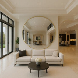 Jōbū Jobu Home - Rei, Oversized Extra Large Round Gold Metal Circle Mirror - 180Cm - thumbnail 2