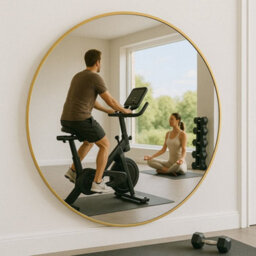 Jōbū Jobu Home - Rei, Oversized Extra Large Round Gold Metal Circle Mirror - 180Cm - thumbnail 3