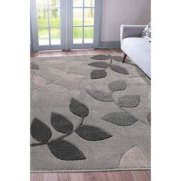 Melrose Leaf Grey Geometric Design X-Large Indoor Area Rug 200/290Cm - thumbnail 1