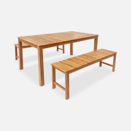 Sweeek. 2 To 3-Seater Bench In Acacia Wood 140Cm Cartama Natural 140X35X45 Cm - thumbnail 6