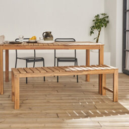 Sweeek. 2 To 3-Seater Bench In Acacia Wood 140Cm Cartama Natural 140X35X45 Cm - thumbnail 1