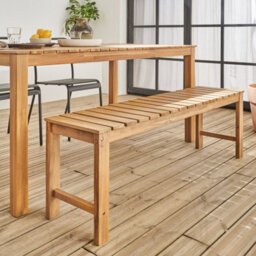 Sweeek. 2 To 3-Seater Bench In Acacia Wood 140Cm Cartama Natural 140X35X45 Cm - thumbnail 2