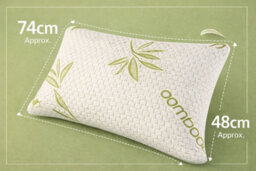 Molten Creek Bamboo Memory Foam Pillow, Shredded Filling, Hypoallergenic Neck Support, 48X74Cm (2) - thumbnail 4