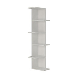 Decortie Saso Modern Corner Bookcase Display Unit 5 Tier Freestanding White 141Cm - thumbnail 2