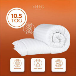 MHG Living 10.5 Tog All Season Duvet - Hypoallergenic Stripe Microfibre, Soft, Breathable & Machine Washable - Super King - thumbnail 3