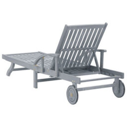 Vidaxl Garden Sun Lounger Grey Solid Acacia Wood - thumbnail 4