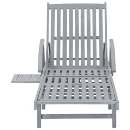Vidaxl Garden Sun Lounger Grey Solid Acacia Wood - thumbnail 2