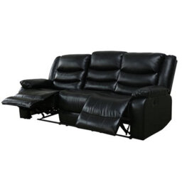Furniture in Fashion Sorreno Bonded Leather Recliner 3 Seater Sofa In Black - thumbnail 9