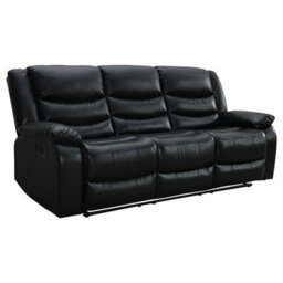 Furniture in Fashion Sorreno Bonded Leather Recliner 3 Seater Sofa In Black - thumbnail 4
