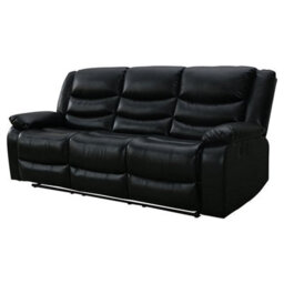 Furniture in Fashion Sorreno Bonded Leather Recliner 3 Seater Sofa In Black - thumbnail 6