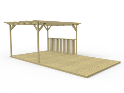 Arbor Garden Solutions Rectangular Pergola And Decking Kit With Balustrade V.4, 3M X 4.8M - image 1