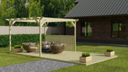 Arbor Garden Solutions Rectangular Pergola And Decking Kit With Balustrade V.4, 3M X 4.8M - thumbnail 2