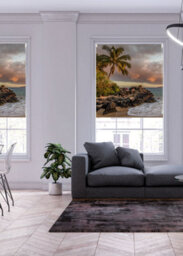 Lister Cartwright Photographic Blackout Roller Blinds For Bedroom Windows - (150 X 140 Cm) - Beach Palm Tree - thumbnail 2