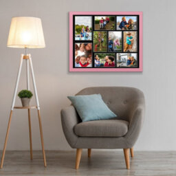 AK Frames 20X16 Pastel Pink Sleek Multi Photo Frame With Black Mount - Holds 9 Apertures (2X) 7X5, (7X) 6X4 Photos - thumbnail 3