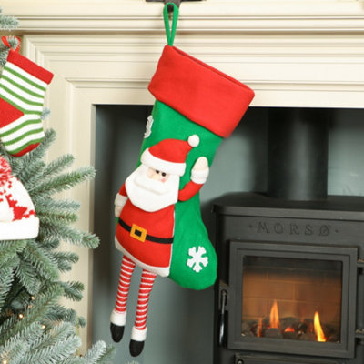 Dibor Santa Hanging Legs Xmas Christmas Gift Bag Christmas Stocking For Kids - image 1